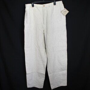 Paradise Collection Linen Pants Mens Size XL Natural Relaxed Fit Elastic Waist